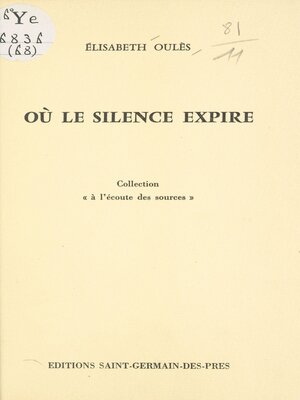 cover image of Où le silence expire